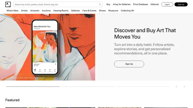 Artsy Website preview