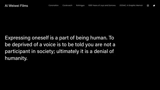 Ai Weiwei Website preview