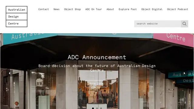 Australian Design Centre Website preview