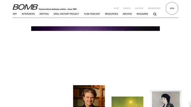 BOMB Magazine Website preview