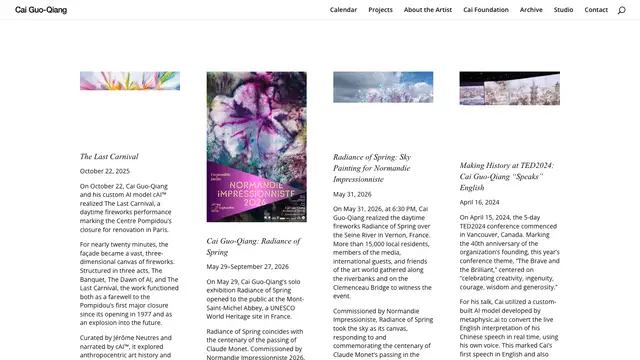 Cai Guo-Qiang Website preview