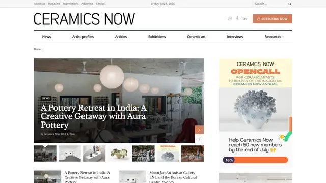 Ceramics Now Website preview