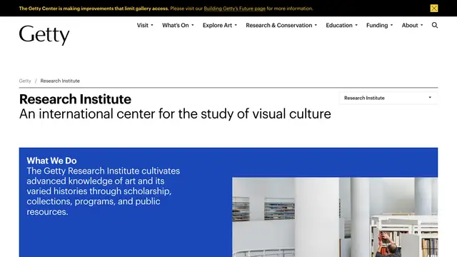 Getty Research Institute Website preview