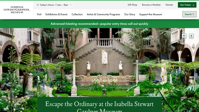 Isabella Stewart Gardner Museum Website preview