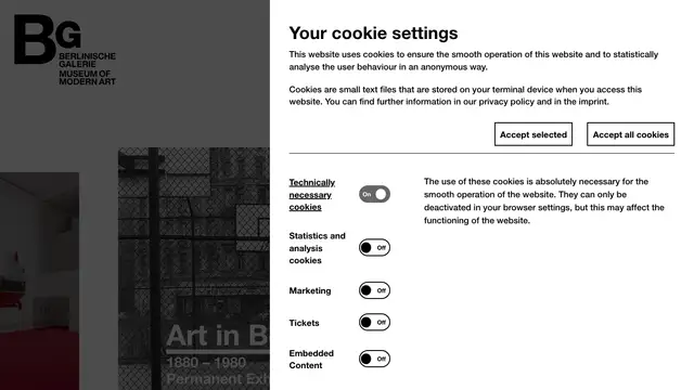 Berlinische Galerie Website preview
