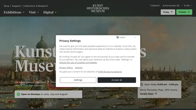 Kunsthistorisches Museum Website preview