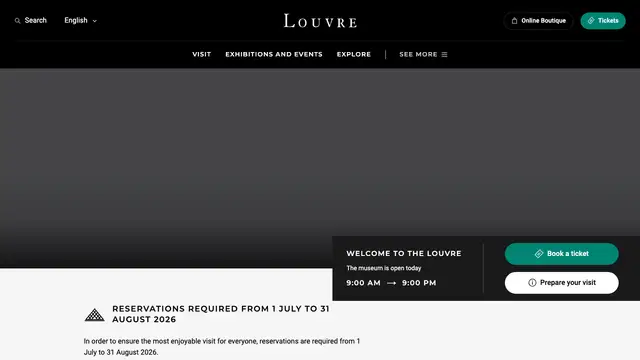 Louvre Website preview