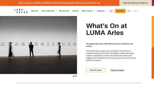 LUMA Arles Website preview