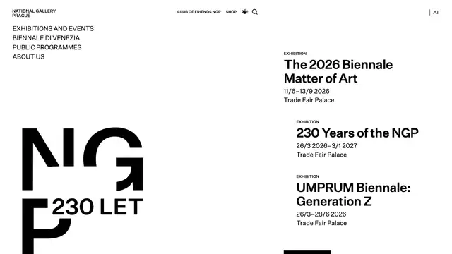National Gallery Prague Shop Website preview