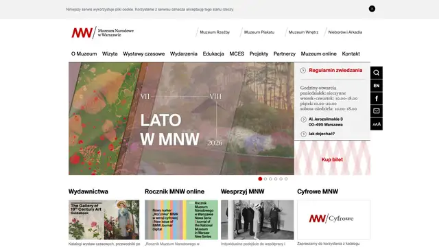 National Museum in Warsaw Website preview