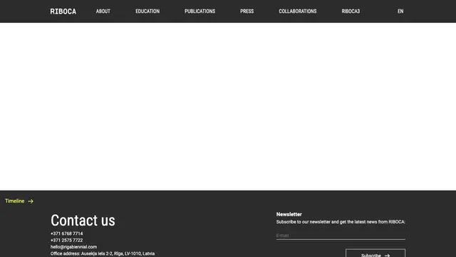 Riga International Biennial Website preview