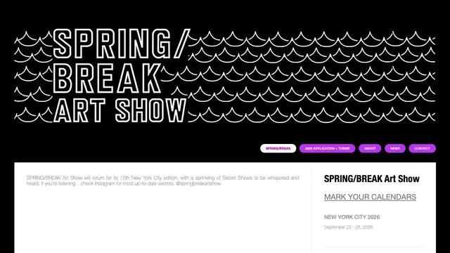 SPRING/BREAK Art Show Website preview