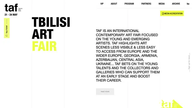 Tbilisi Art Fair Website preview