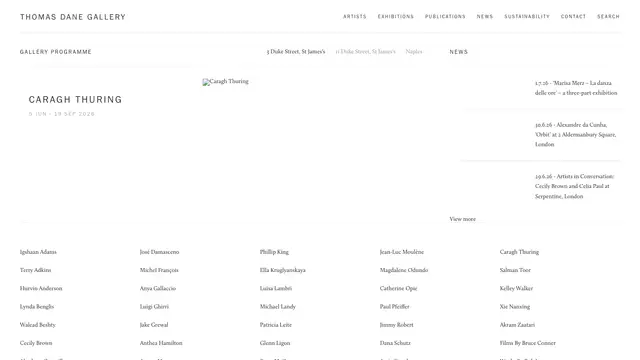 Thomas Dane Gallery Website preview
