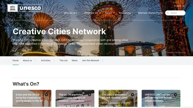 UNESCO Creative Cities Network Website preview