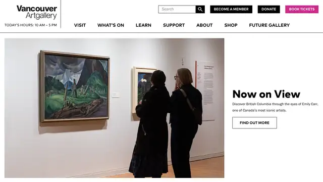 Vancouver Art Gallery Website preview