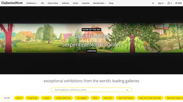 GalleriesNow Website preview