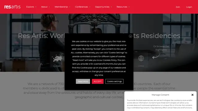 Res Artis Website preview